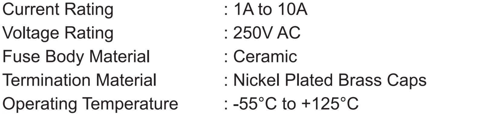 פיוזים קרמיים MULTICOMP PRO 5X20MM FAST BLOW TEXT